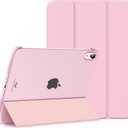 MoKo for iPad (A16) 11th Generation Case 11 Inch 2025, iPad 10th Generation Case 10.9 Inch 2022, Slim Stand Hard PC Translucent Back Shell Smart Cover, Support Touch ID, Auto Wake/Sleep, Flowers Pink