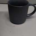 famiware Coffee Mug Set for 4, Star 12 oz Catering Mugs Cup Set with Handle for Coffee, Tea, Cocoa, Milk - Ceramic Stoneware Drinkware Set, Matte Dark Charcoal