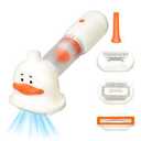 kurtmark Vacuum Dog Brush for Shedding, 4-in-1 Self-Cleaning Slicker & Undercoat Rake, Deshedding Grooming Tool, Anti-Static, Massage & Combing All In One! (White)