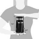 Elite Gourmet EHC111A Personal Single-Serve Compact Coffee Maker Brewer Includes 14Oz. Stainless Steel Interior Thermal Travel Mug, Compatible with Coffee Grounds, Reusable Filter, Black
