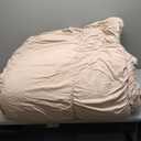 Masaca Oversized King Comforter 120x120,3 Pieces Farmhouse Ruffle Bedding Comforter,Light Taupe Shabby Boho Chic Oversized Comforter King Size,Lightweight Soft Microfiber Cal King Bedding Set