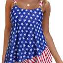 RXRXCOCO Women Tankini Bathing Suits Ruffle High Waisted Swimsuit Tummy Control Swimwear Bottom Large