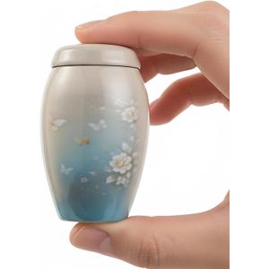 Small Keepsake Cremation Urn for Ashes - Beautiful Mini Memorial Urn with Velvet Box & Bag