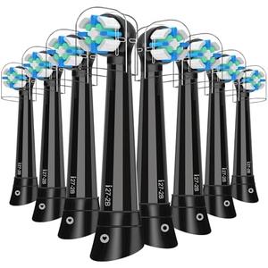 8 Pcs IO Replacement Heads Compatible with Oral B IO 2/3/4/5/6/7/8/9/10/Deep Clean Series Electric Toothbrushs, Toothbrush Heads with Medium Bristles Compatible with Oral B IO (Black)