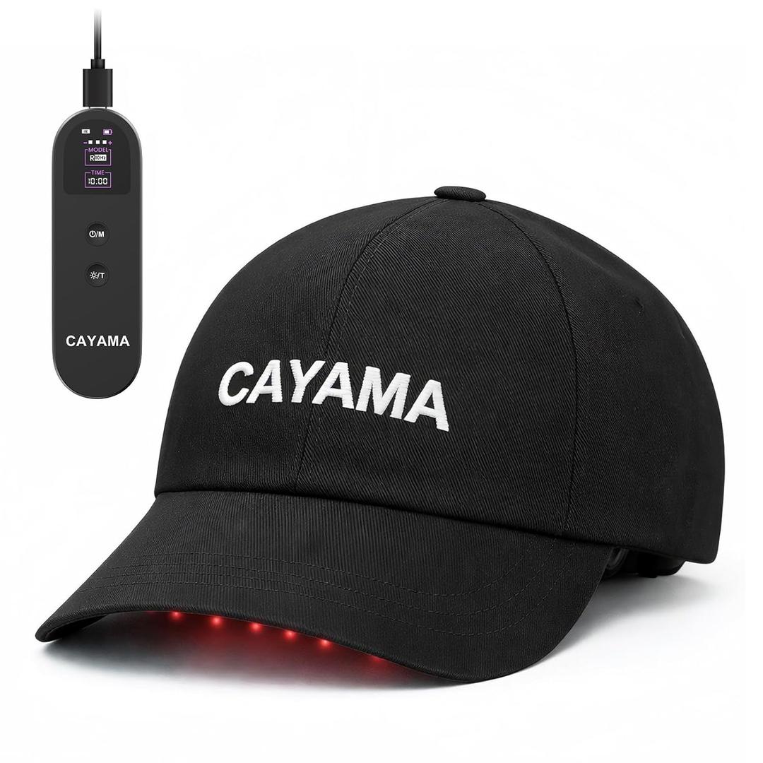 CAYAMA Red Light Hair Growth Cap, Cordless Red Light Therapy for Hair Growth Appearance, Adjustable Fit with Remote Control, At-Home Scalp Care for Men & Women