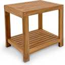 StrongTek Premium Teak Shower Bench, Durable Spa Stool with Storage, Comfortable Seating for Showering, Elegant Bathroom Furniture, Ideal for Seniors, Perfect for Shower, Bath, or Garden Use