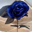 Artificial Rose Flower,10 Non Fading Single Stem False Silk Flower Roses, Realistic Blossom Flora for DIY Home Decoration Bridal Wedding Bouquet Halloween Decoration (Blue)