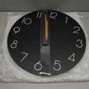 cicininc 16 Inch Battery Operated Wall Clock, Silent Analog, Black