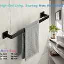 24 Inch Towel Bar 2 Pack for Bathroom 12/16/24/28/32/36 Inch Kitchen Towel Holder Matte Black Towel Rod Wall Mounted SUS304 Rustproof Towel Rack Modern Square Design (2, Matte Black, 24 Inch)