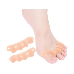 2PCS Toe Spacers for Women and Men, Toe Separators for Pedicure, Bunion Corrector, Hammer Toe Straightener, Plantar Fasciitis, Toe Spreaders for Foot Pain Relief and Foot Health. (2, Beige)