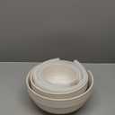 Large Ceramic Mixing Bowls, Glazed White Kitchen Bowl, Set of 3 Nesting Bowls for Baking, Cooking, Serving, Prepping, Dough Kneading