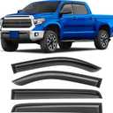 Shatterproof Taped-On Window Deflectors for Toyota Tundra Crew Max 2014-2021, Rain Guards, Window Visors for Car, Vent Deflector, 4pcs