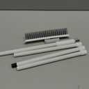 IVYROLL Grout Brush with Long Handle, Floor Cleaning Scrubber with Stiff Bristles for Tile Line, Shower, Crevice, Bathroom, Kitchen and Hard-to-Reach Corners (White)