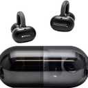 Moondrop Pill Open Ear Headphones Bluetooth 6.0 OWS Hanging Earphones IPX4 Open Ear Clip Wireless Earbuds Built-in AI ENC MD-0WS-003 (Black)