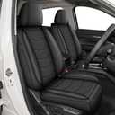 Seat Covers Full Set Custom Fit for Mazda CX5 2017-2025: Waterproof Leather Seat Cushion Protectors Comfortable Breathable Compatible Airbag (Black, 5 Seats)