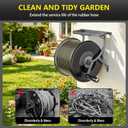 Heavy Duty Wall Mounted Garden Hose Reel Durable Steel Construction, Come with 130ft Rubber Garden Hose & 5ft Lead-in Hose, Brass Fittings, Easy Crank Handle, Weather Resistant