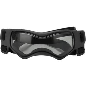 Dog Goggles Soft Silicone Frame Adjustable Protection Sunglasses for Medium Small Dogs Outdoor Driving Cycling Walking Pet Eye Protection Glasses Stylish Comfortable Fit (Black)