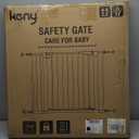 Keny 29.7"-46" Baby Gate for Stairs, Auto Close Dog Gates for Doorways, Pressured Mounted No Drilling Pet Gate Extra Wide, One-Hand Opening Dual Lock Stair Gate, Indoor Kids Necessities, Black