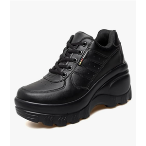 Women's Chunky Platform Lace Up Sport Walking Shoes Orthopedic Wedge Casual Shoes with Arch Support Size: 39/8