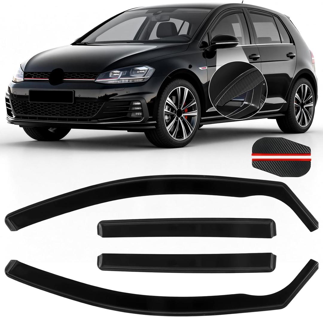 in Channel Rain Guards Fit for Volkswagen Golf MK7 Hatchback 2015-2019