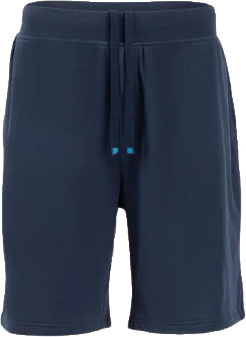 DudeRobe Mens Sweat Shorts Fleece Lounging Shorts for Men with Deep Pockets | Athletic Workout Shorts from Shark Tank (Large/X-Large, Navy Blue)