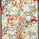 Compatible with iPhone 11 Cute Art Silicone Case with Design for Women Slim Fit Bumper Red White Blooming Flower Botanical Elegant Aesthetic Floral with Screen Protector (Acanthus by William Morris)