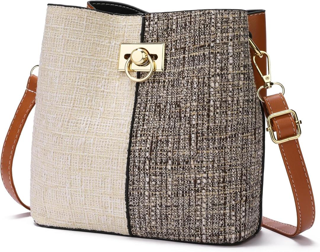 GAEKEAO Crossbody Purses for Women Vegan Leather Bucket Bags Trendy Ladies Handbag Shoulder Purse Multi Pockets Summer 2026 (B02 Brown)