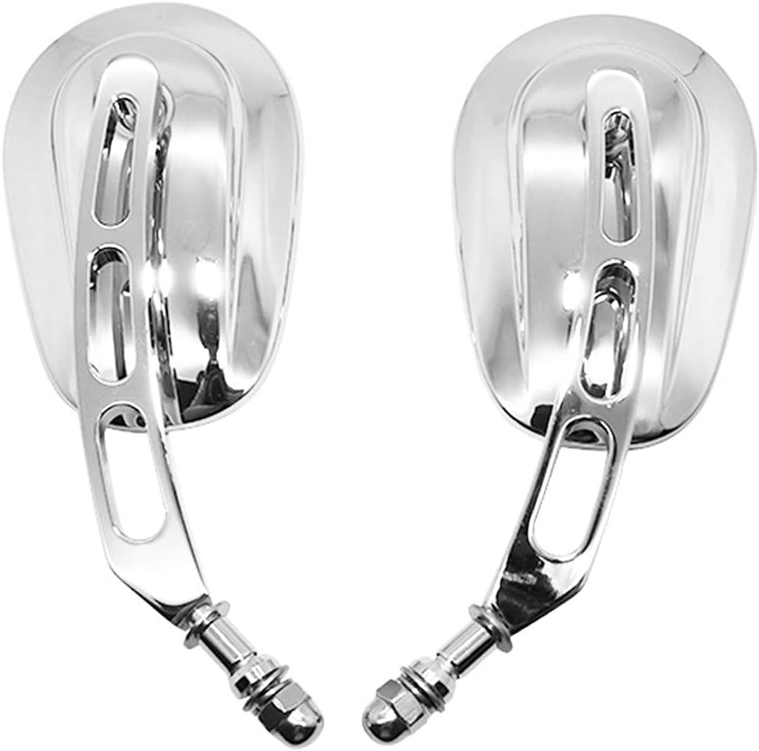 Motorcycle Mirror Accessories for Harley Touring Street Bob FXDB Low Rider FXDL Wide Glide FXDWG Heritage Softail Classic FLSTC 8mm Rear View Side Mirrors (Chrome)