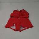 SweatyRocks Women's Criss Cross Halter Bikini Set High Waisted Bathing Suit with Boyshorts (Medium, Red)