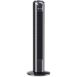 Comfort Zone 32-Inch Oscillating Tower Fan Ultra-Slim Bladeless Design with 3 Speeds, 90 Wide Oscillation & Built-in Carry Handle Quiet Portable Standing Fan for Bedroom, Home, or Office, Black