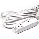   Indoor Office Low-Profile White Extension Cord with 3 Grounded Outlets 3 Prong Right Angle Flat Plug Power Cords Extension CordsTa-86; 13A. 125V. 1635W