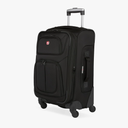 SwissGear Sion Softside Expandable Luggage, Black, Checked-Medium 25-Inch