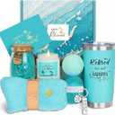 Retirement Gifts for Woman 2026, Happy Cool Retirement Gifts for Women Coworker, Teacher, Boss, Nurse, Friends, Mom, Retirees, Retired Free and Fabulous Funny Spa Gift Basket, 8 pcs (Teal)