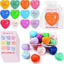 Meooeck 12 Sets 2.75 Inch Happy Easter Christian Day Heart Stress Balls Bulk with God Says Greeting Cards Motivational Stress Relief Balls for Religious Easter Coworker Exchange Gifts (Bright Colors)