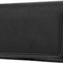 CBUS Nylon Phone Pouch Holster Case with Belt Clip for Motorola One 5G, One 5G Ace, Moto G Pure, Moto G Play, Moto G Power (Horizontal)
