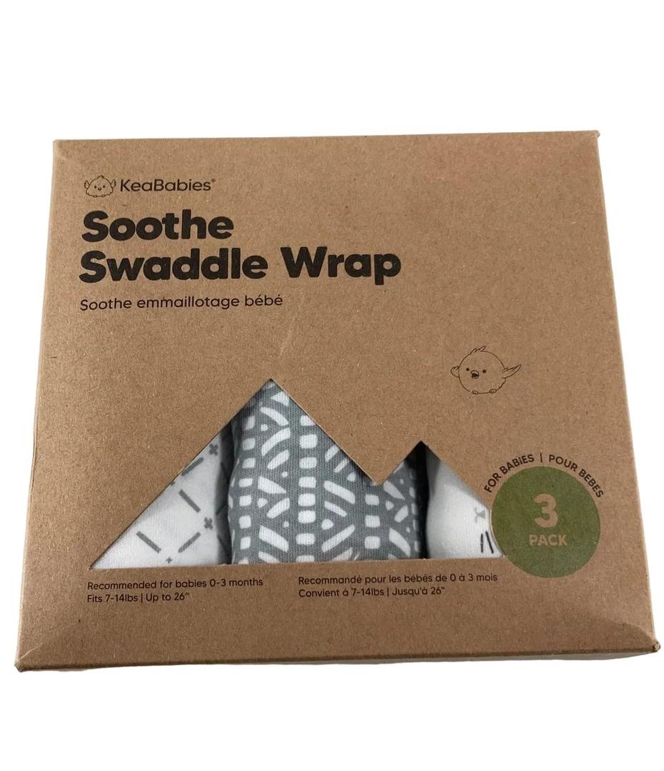 KeaBabies Soothe Swaddle Wraps 3 Pack, Nordic