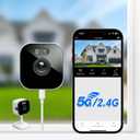 3MP 2K Window Camera, 2.4GHz & 5GHz WiFi Indoor Cameras for Home Security with Anti-Glare Full-Color Night Vision, AI Person & Motion Detection, 24/7 Recording, Two-Way Audio, Easy & Quick Install (1 Pack)