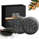 Gray Hair Reverse Bar Soap, Black Soap for Gray Hair Mane Gray Reverse Bar for Men and Women - Natural Hair Darkening Shampoo Soap Vegan, pH balanced (2PCS)
