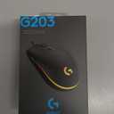 Logitech G203 Wired Gaming Mouse, 8,000 DPI, Rainbow Optical Effect LIGHTSYNC RGB, 6 Programmable Buttons, On-Board Memory, Screen Mapping, PC/Mac Computer and Laptop Compatible - Black