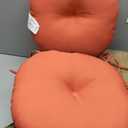 15 x 15 Round Bistro Chair Cushion, Reversible Patio Seat Cushion with Attached Ties, Polyester Fabric, Recycled Polyfiber Fill, Set of 2 - Coral