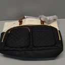 LOVEVOOK Teacher Tote Bag for Women Work, Laptop Bag with Large Cup Holder, Nurse Bag with Multi Pocket, Water-Resistant Business Travel Computer Briefcase Handbag Diaper Bag Mother Gift, 15.6 Inch (Black-beige-brown)