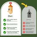 Hummingbird House, Wooden Hummingbird Houses for Outside - Handcrafted Natural Wood Birdhouse with Complete Hanging Kit (Bow & String) - Premium Gardening Gifts Decoration (Style-3, 4 Pack)