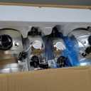 Headlights Assembly for 1999 2000 2001 2002 2003 2004 Ford F250 F350 F450 F550 Super Duty / 00 01 02 03 04 Ford Excursion Sets Headlamp with Bumper Lamps Chrome Housing (OE Replacement, Clear+ Chrome+ AMBER)
