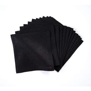 Solino Home 100% Linen Cocktail Napkins Pumpkin, Fete 6 x 6 in, Set of 12