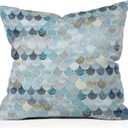 Society6 Home Monika Strigel-Decorative Accent Couch or Bed Throw Pillow Insert, 16" x 16", Summer Mermaid Baby Blue