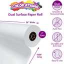 Colorations Dual Surface Paper Roll Classroom Supplies for Arts and Crafts White (36" x 1000') (Item # DSWH)