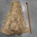 AMMSUN 7.5ft Hula Thatched Tiki Patio Beach Umbrella Hawaiian Style 10 Ribs UPF 50+ with Tilt Carry Bag for Outdoor Tiki Bar, Tropical Palapa, Patio Garden Beach Pool Backyard Natural Color