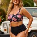 Ocean Blues Women's High Waisted Swimsuit for Women Tummy Control Bikini Set Two Piece Bathing Suits (Pink, XL)