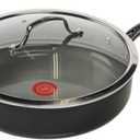 T-Fal Preserve Ceramic Nonstick Saute Pan with Lid 5.5 Qt, Oven and Broiler Safe up to 350F Cookware, Frying Pan, Stay-Cool Handle, Skillet Pots and Pans, Black