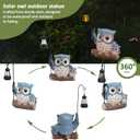 Garden Statues Owl with Solar LED Lantern, Resin Solar Garden Decor for Outside, Yard Decorations Outdoor for Patio, Porch, Balcony, Lawn Ornaments, House Warming Birthday Gifts for Mom Women Grandma (Jd-blue)